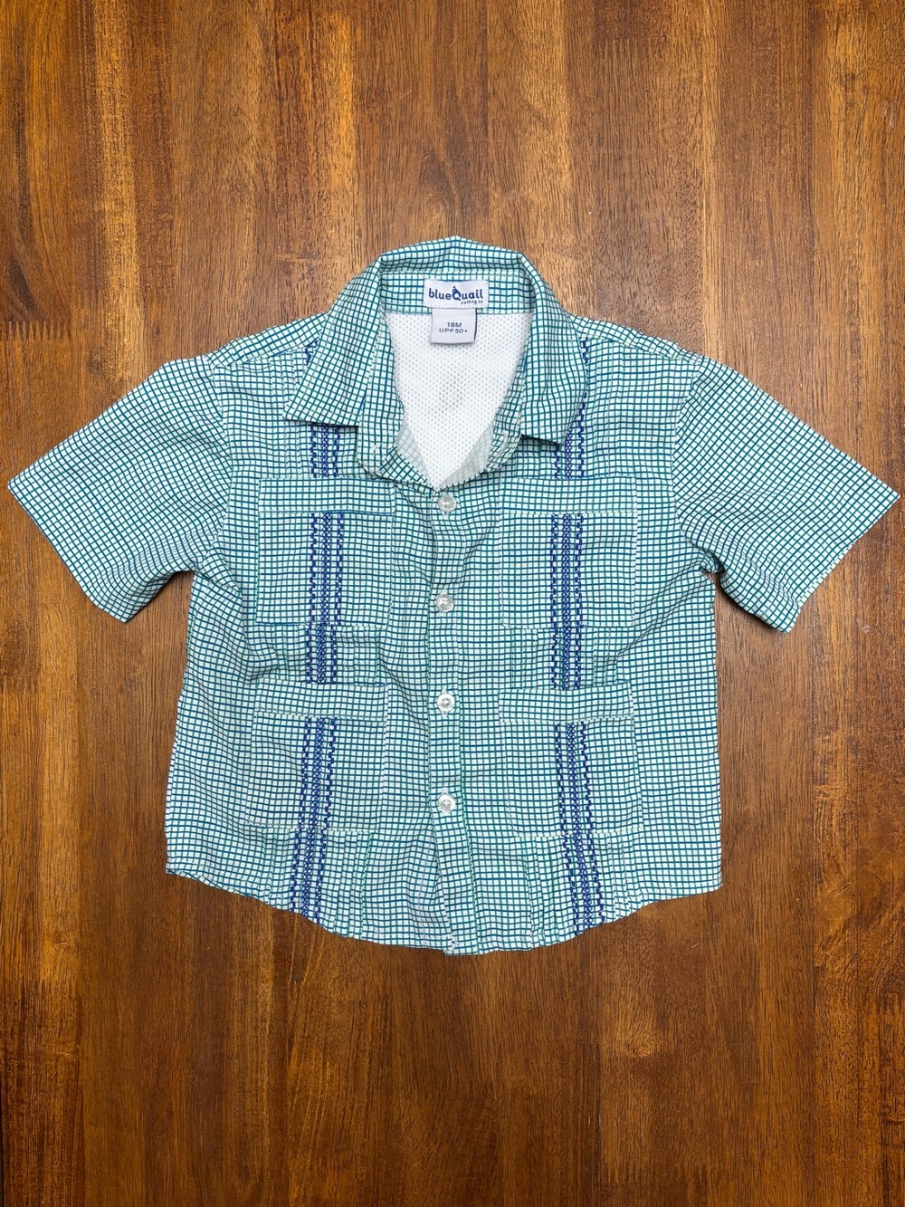 Blue Quail Kids Guayabera Short Sleeve Shirt